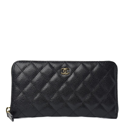 Chanel Caviar Quilted Large Gusset Zip Around Wallet Black 1 of 7