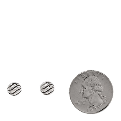 David Yurman Sterling Silver 8mm Sculpted Cable Stud Earrings 2 of 5