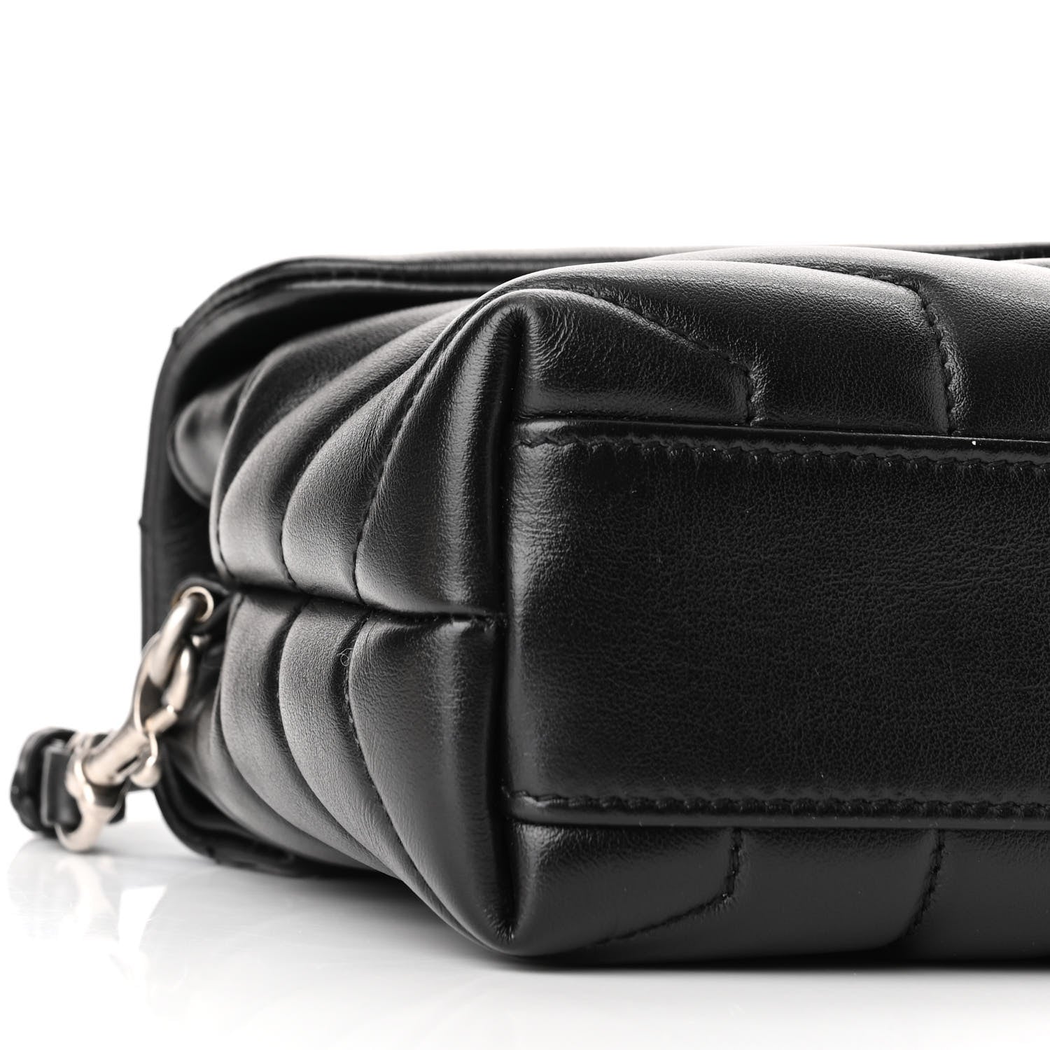 Saint Laurent Calfskin Y Quilted Monogram Toy Loulou Crossbody Bag Black 8 of 10