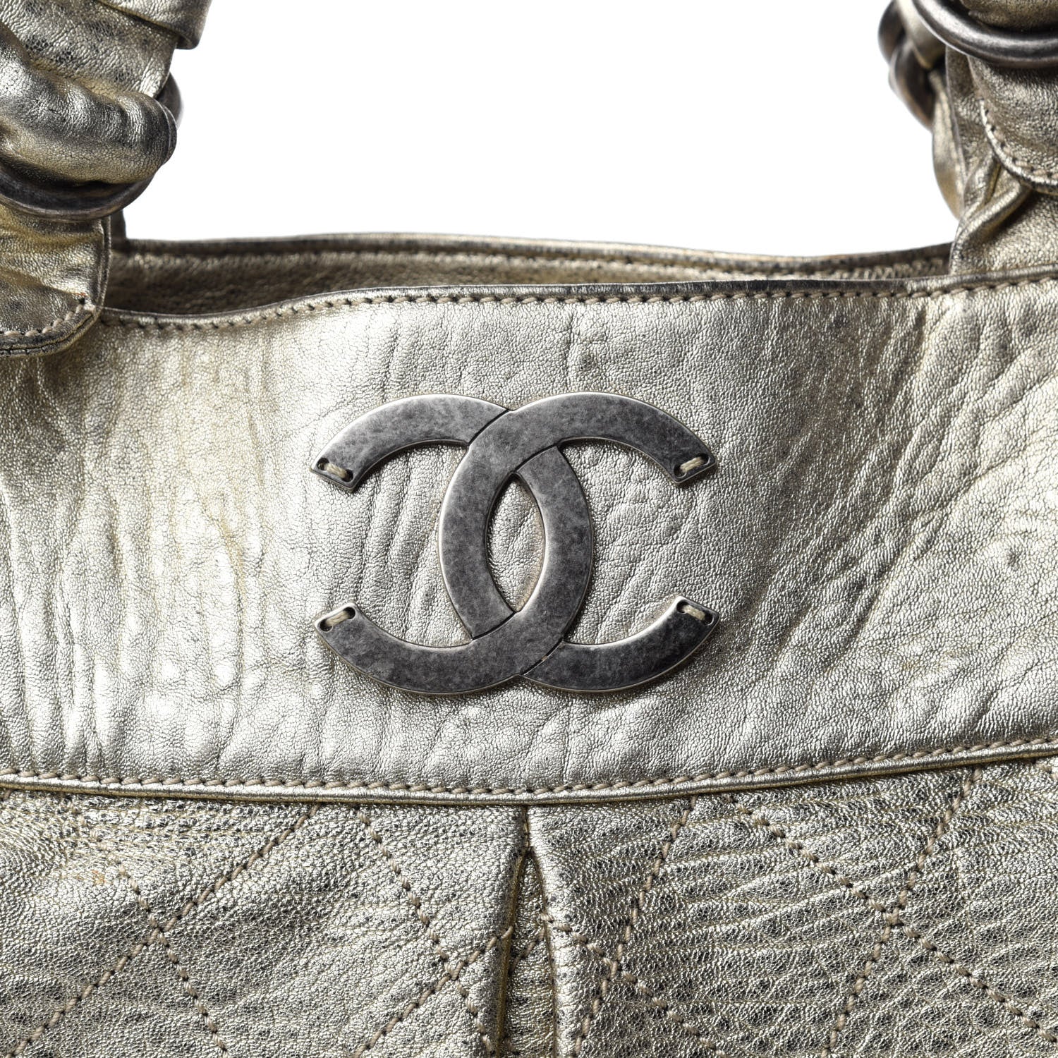 Chanel Distressed Lambskin Le Marais Tote Gold 17 of 17
