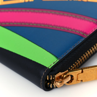 Versace Calfskin Medusa Barocco Rodeo Print Zip Around Wallet Black Multicolor 11 of 13