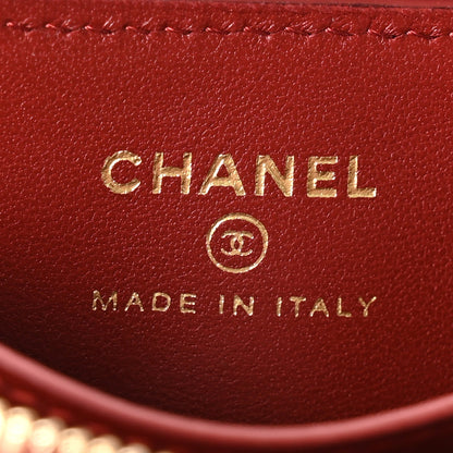 Chanel Calfskin Crocodile Embossed Crococo Coin Purse Burgundy 6 of 8