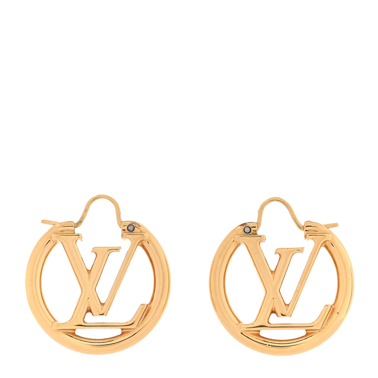 Metal Small Louise Hoop Earrings Gold