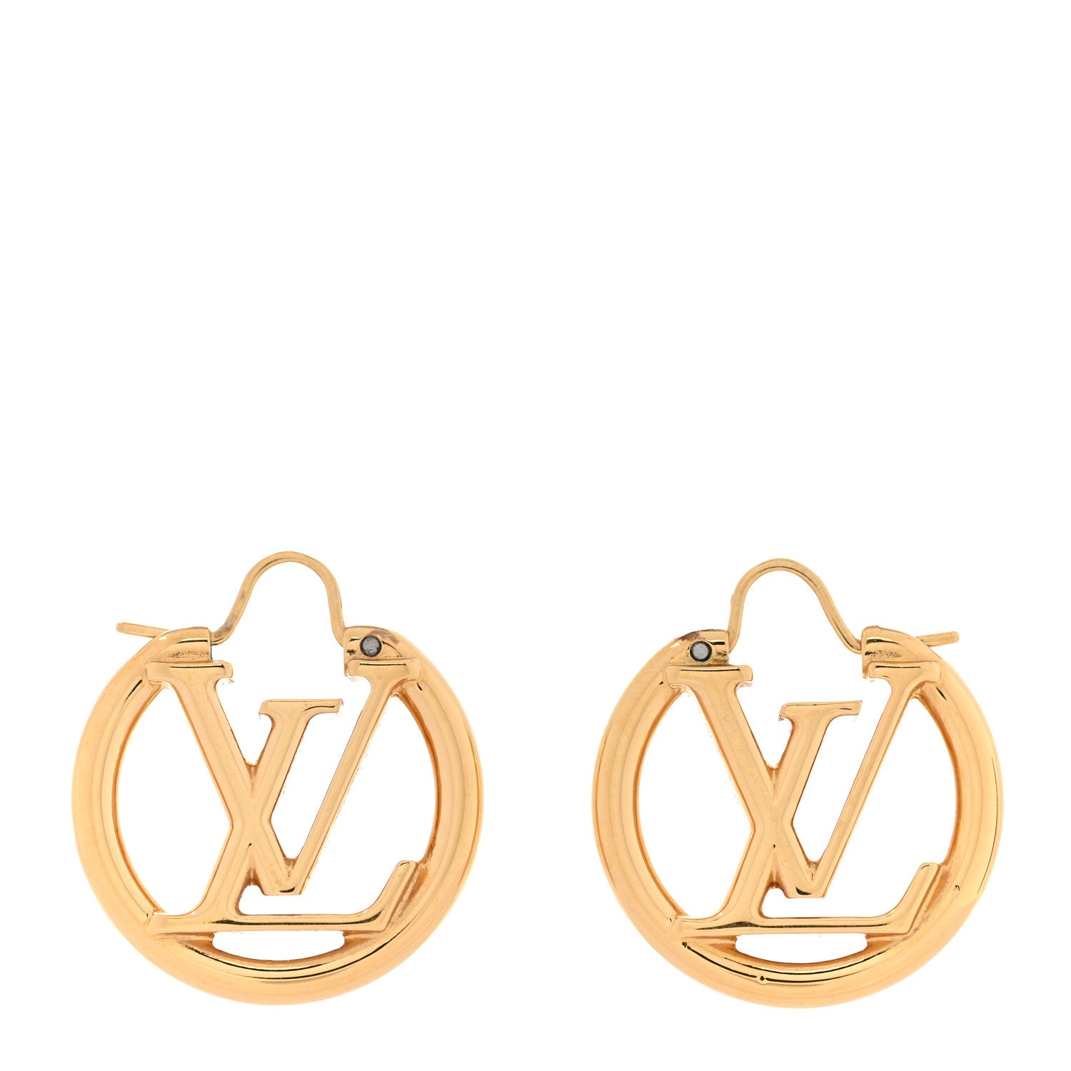 Louis Vuitton Metal Small Louise Hoop Earrings Gold 1 of 4