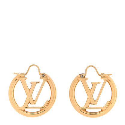 Louis Vuitton Metal Small Louise Hoop Earrings Gold 1 of 4