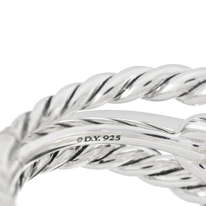 David Yurman Sterling Silver Diamond Wellesley Link Three-Row Ring 54 7 4 of 4