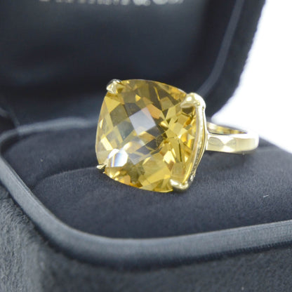 Tiffany 18k Gold Citrine Sparklers Cocktail Ring 6 5 of 6