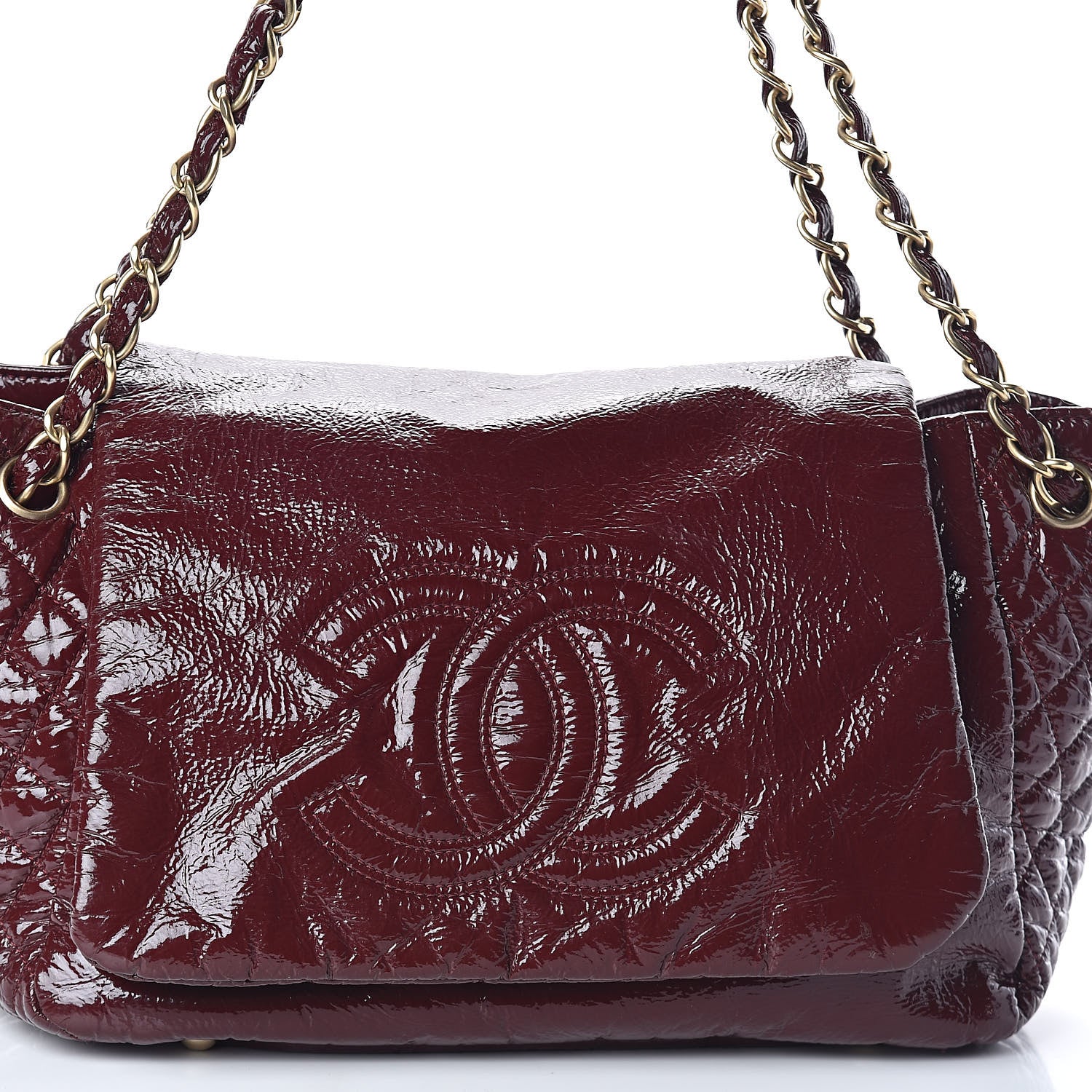 Chanel Vinyl Medium Rock and Chain Flap Bordeaux 8 of 10