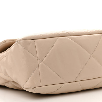 Chanel Lambskin Quilted Large Chanel 19 Flap Light Beige 9 of 13
