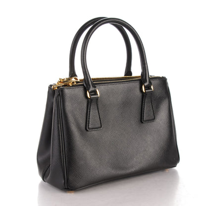 Prada Saffiano Mini Galleria Double Zip Tote Black 3 of 8