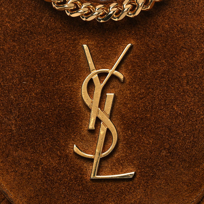 Saint Laurent Suede Fringe Small Monogram Love Shoulder Bag Brown 8 of 17