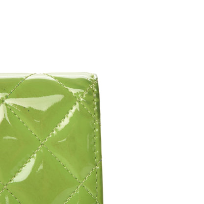 Chanel Patent Quilted Brilliant Yen Wallet Green 9 of 14