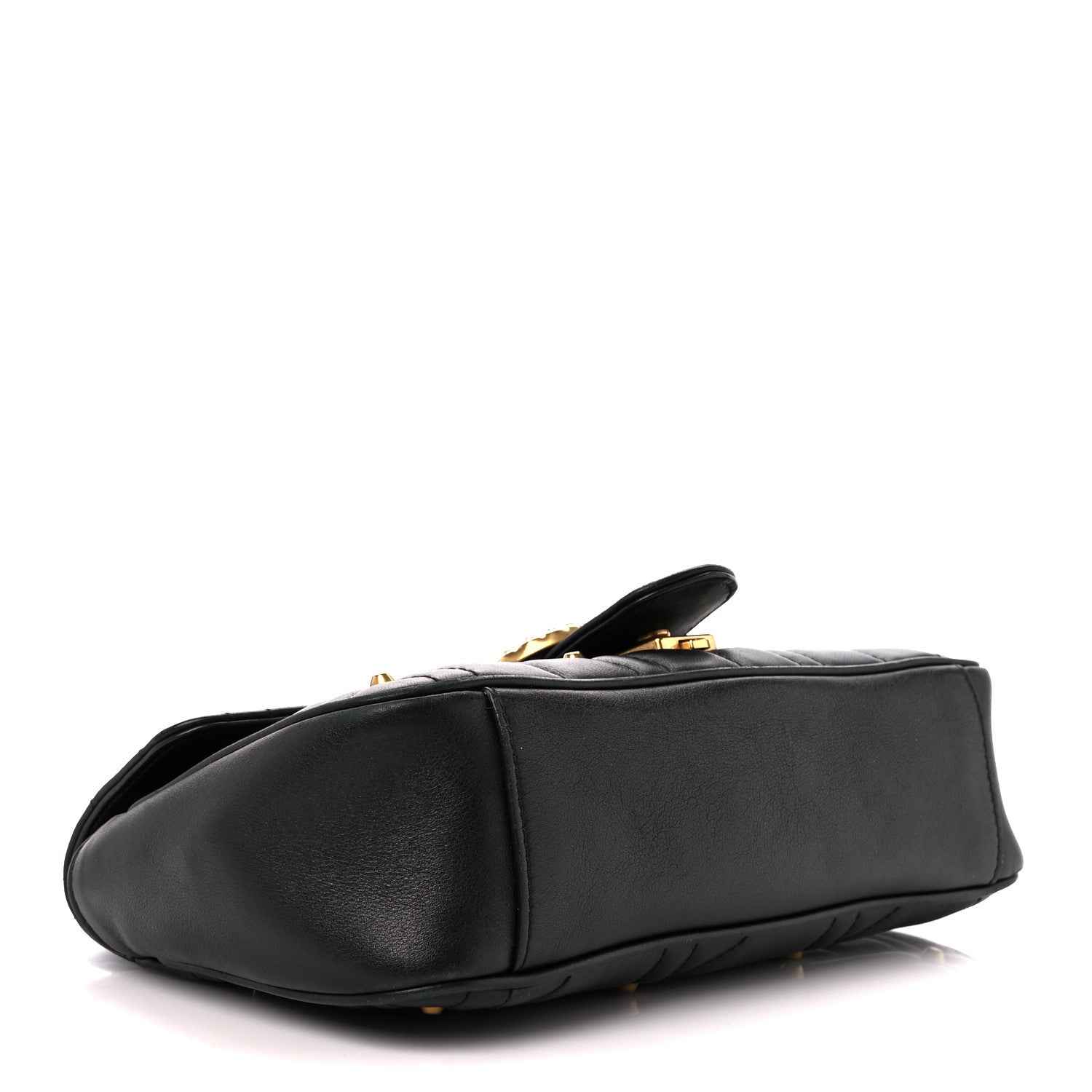 Gucci Calfskin Matelasse Studded Small Pearly GG Marmont Shoulder Bag Black 4 of 11