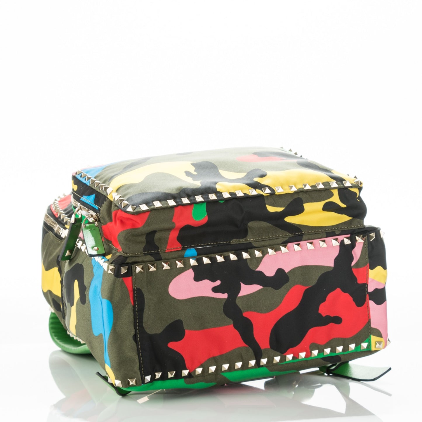 Nylon Psychedelic Camouflage Rockstud Backpack Multicolor