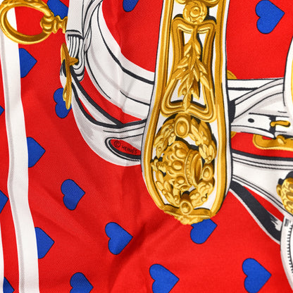Hermes Silk Brides De Gala Love Scarf 90 Rouge Vif Marine White 2 of 4