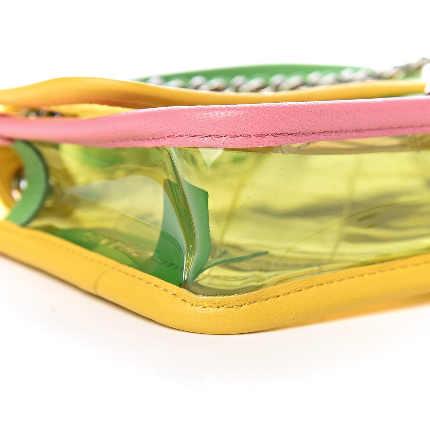 Lambskin PVC Quilted Mini Coco Splash Flap Yellow Green Pink