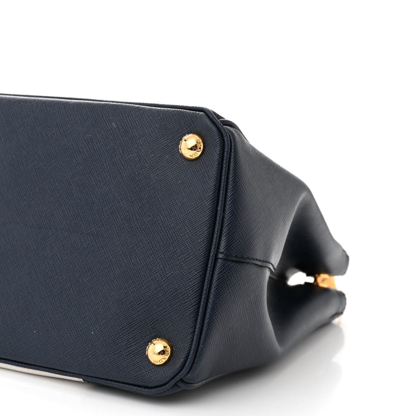 Saffiano Lux Colorblock Medium Galleria Double Zip Tote Talco Baltico