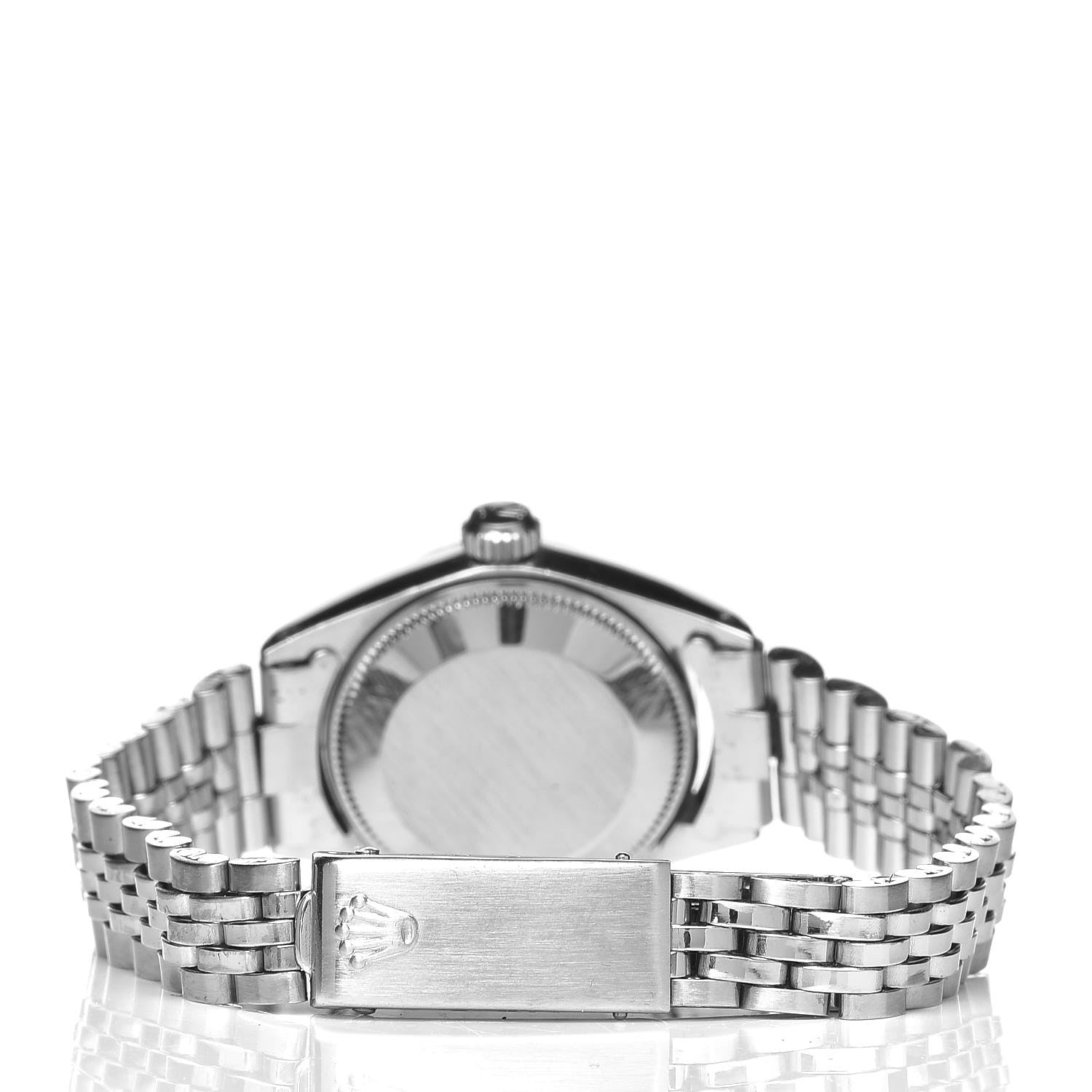 Rolex Stainless Steel 18K White Gold 26mm Oyster Perpetual Date Watch Silver 6917 4 of 7