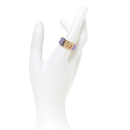 Gucci Metal Enamel Interlocking G Ring Gold Purple 2 of 5