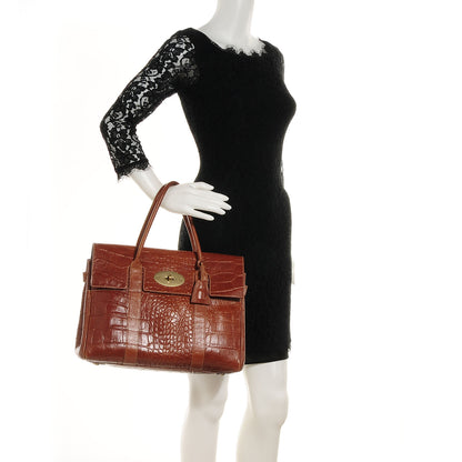 Mulberry Crocodile Embossed Bayswater Satchel Oak 2 of 10