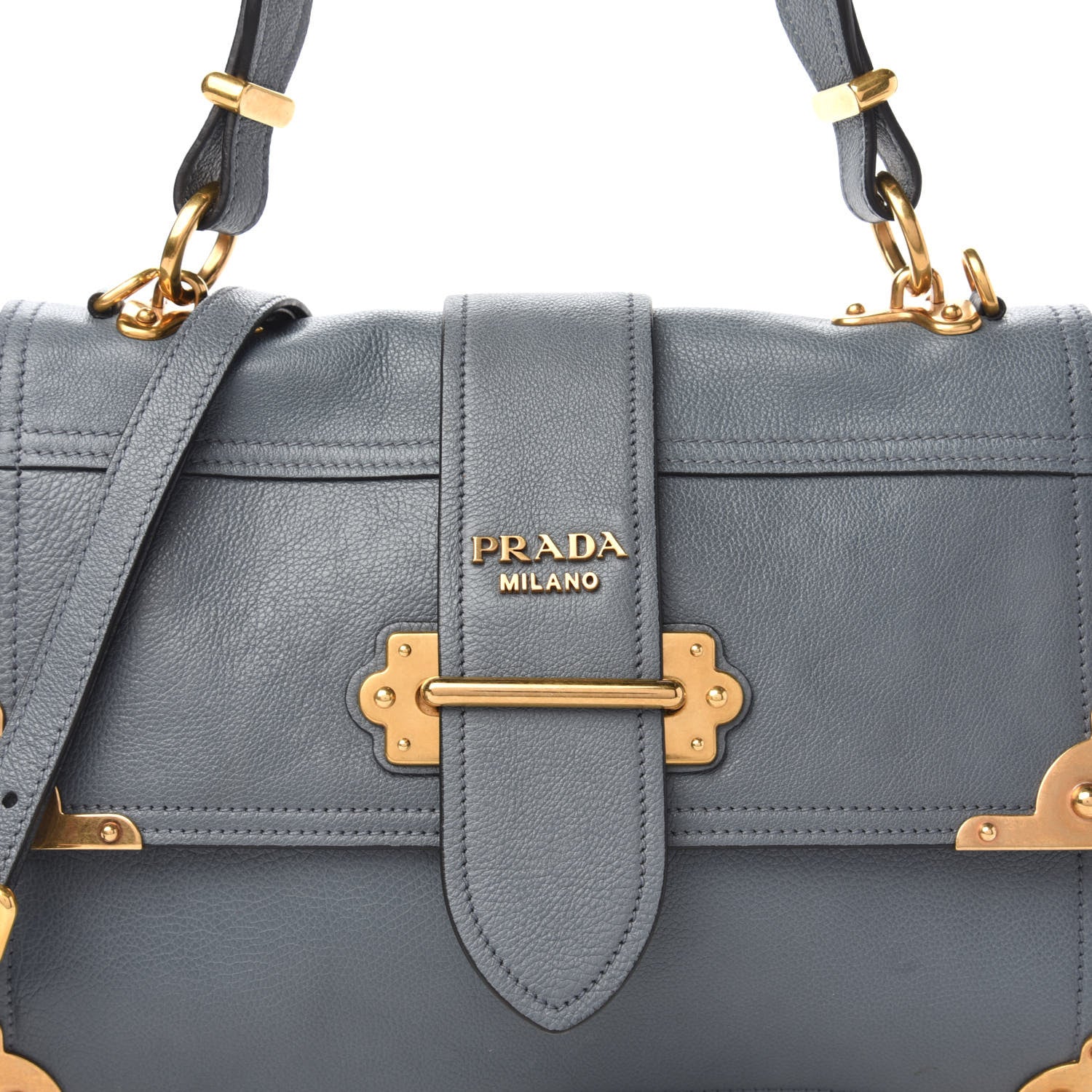 Prada Glace Calf Medium Soft Cahier Bag Marine Astrale 10 of 10