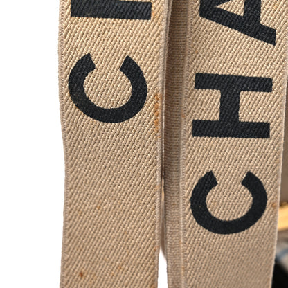 Chanel Elastic Logo Suspenders Beige Black 9 of 12