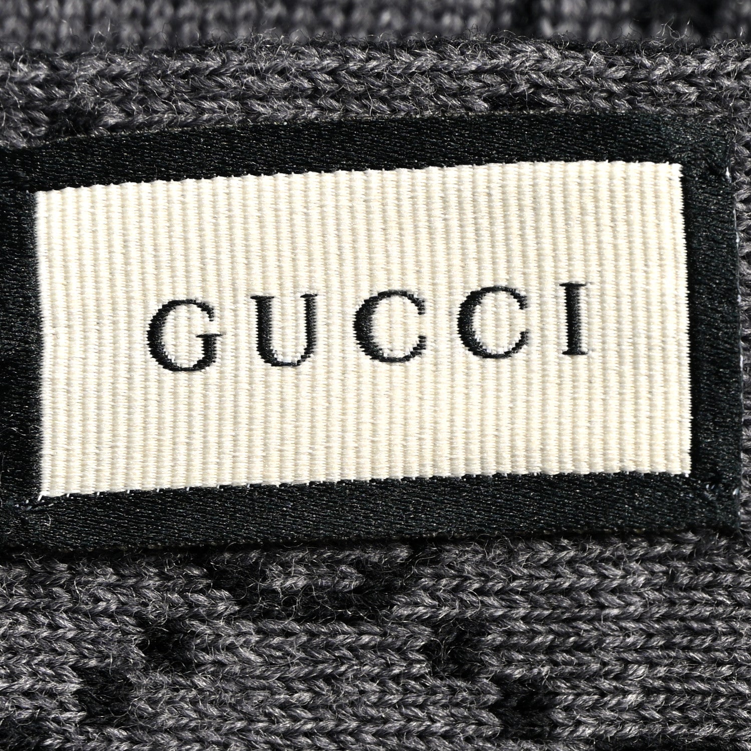 Gucci Wool Jacquard Monogram Web Scarf Lead Dark Green 3 of 3