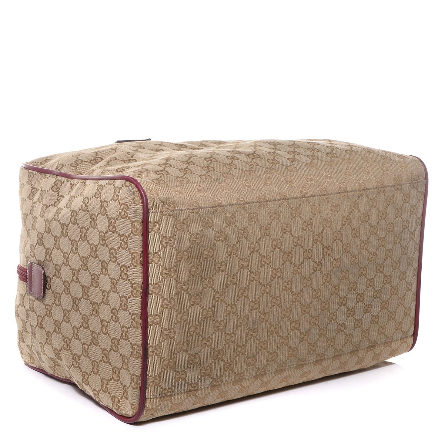 GG Monogram Web Medium Collapsable Carry On Duffle Beige Red