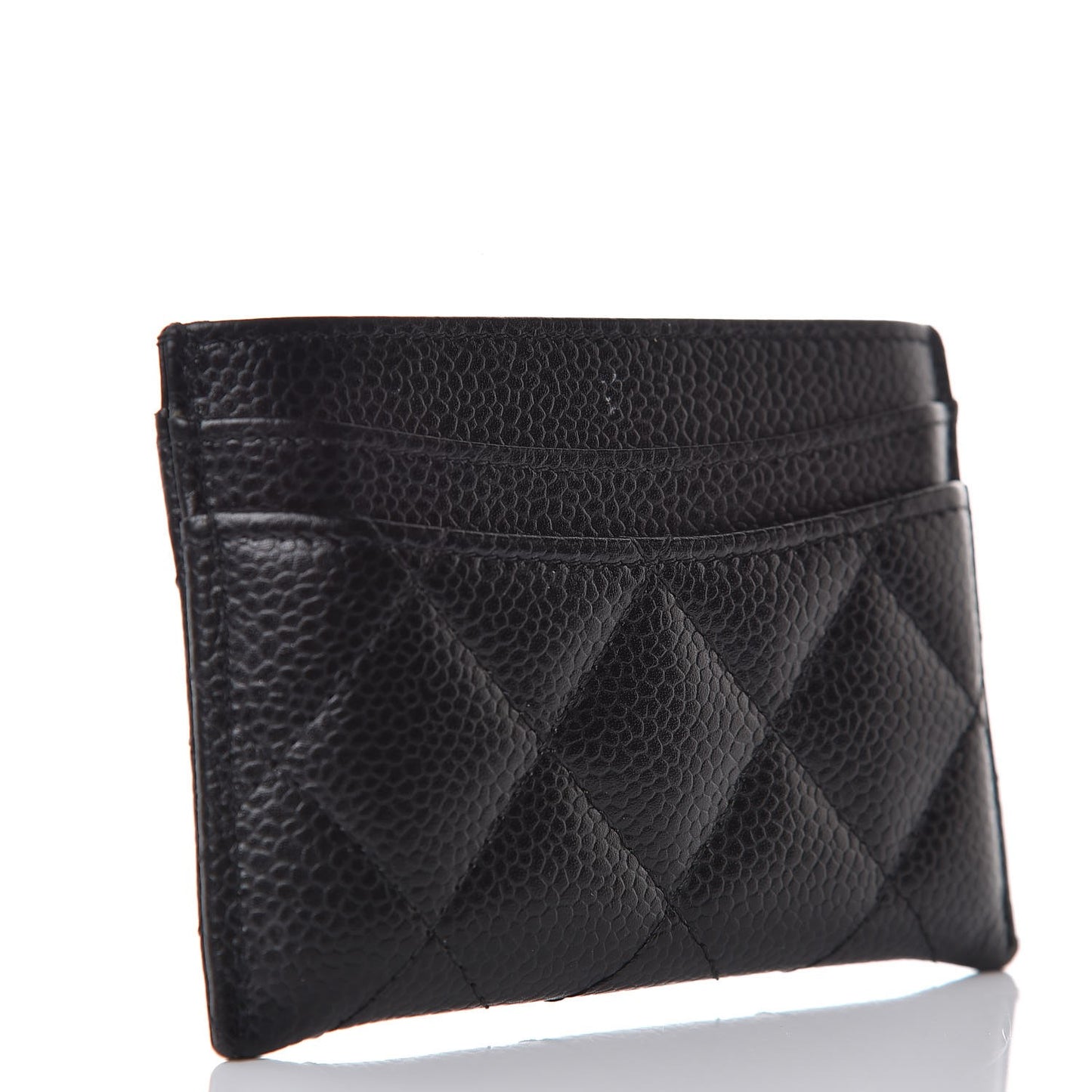 Caviar Quilted Card Holder Black