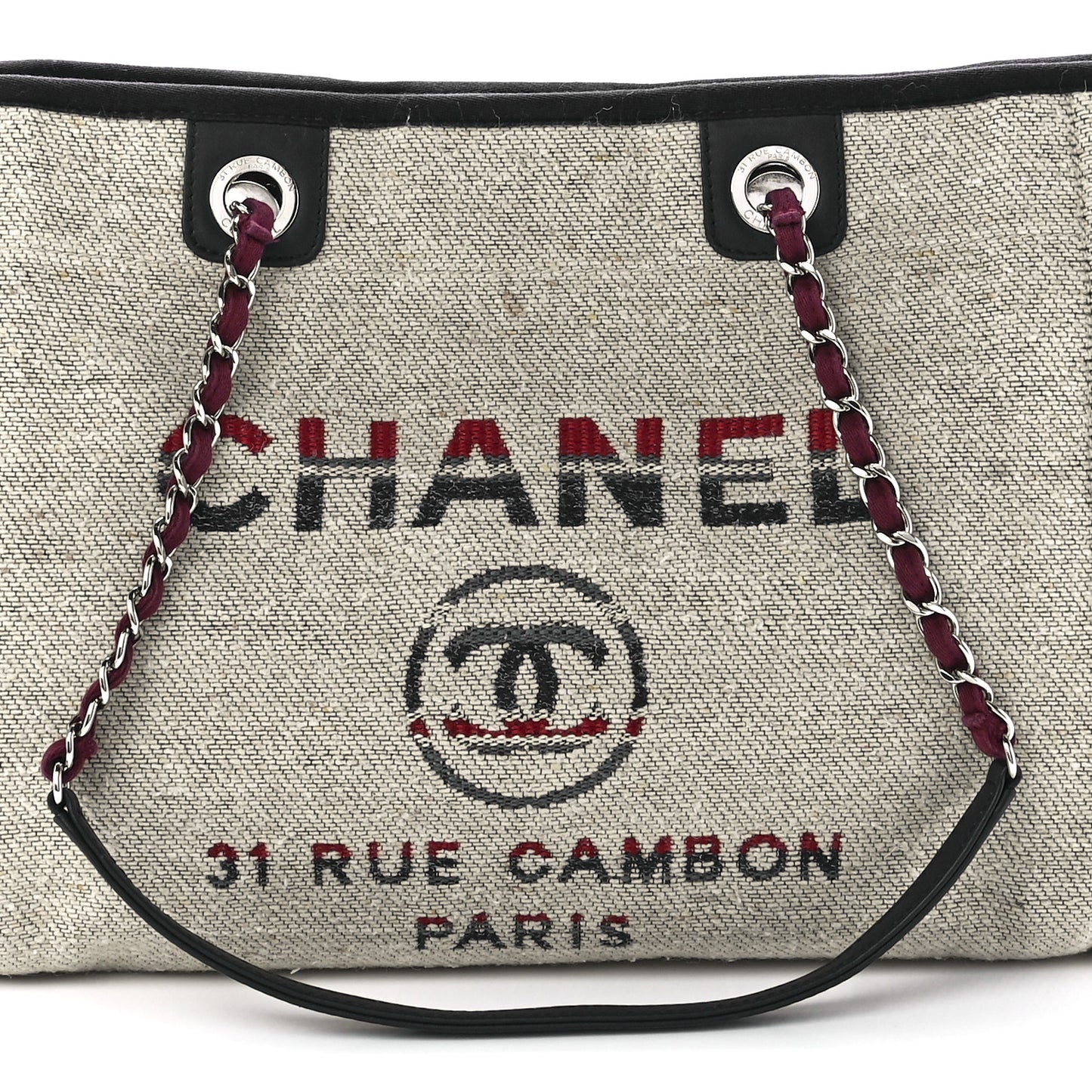 Striped Canvas Small Deauville Tote