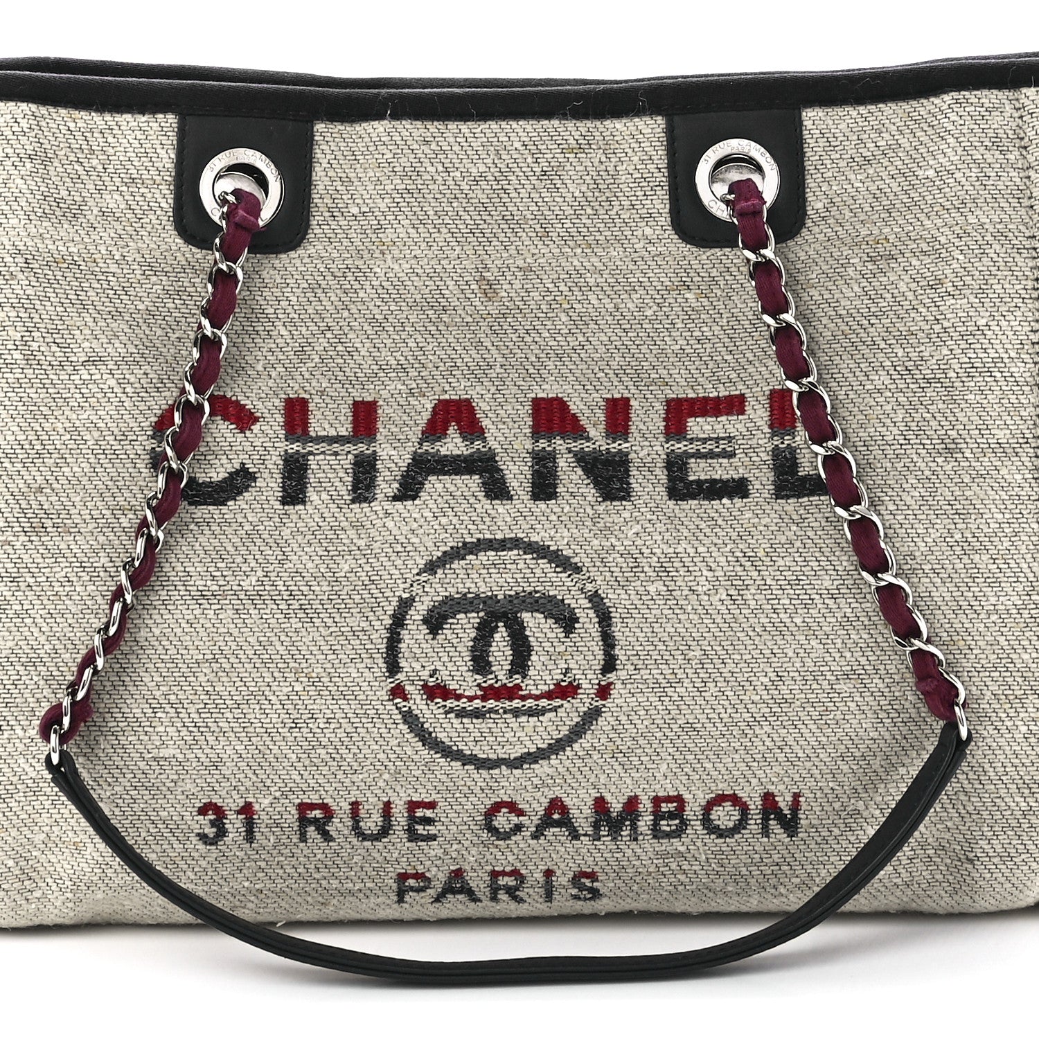 Chanel Striped Canvas Small Deauville Tote 15 of 20
