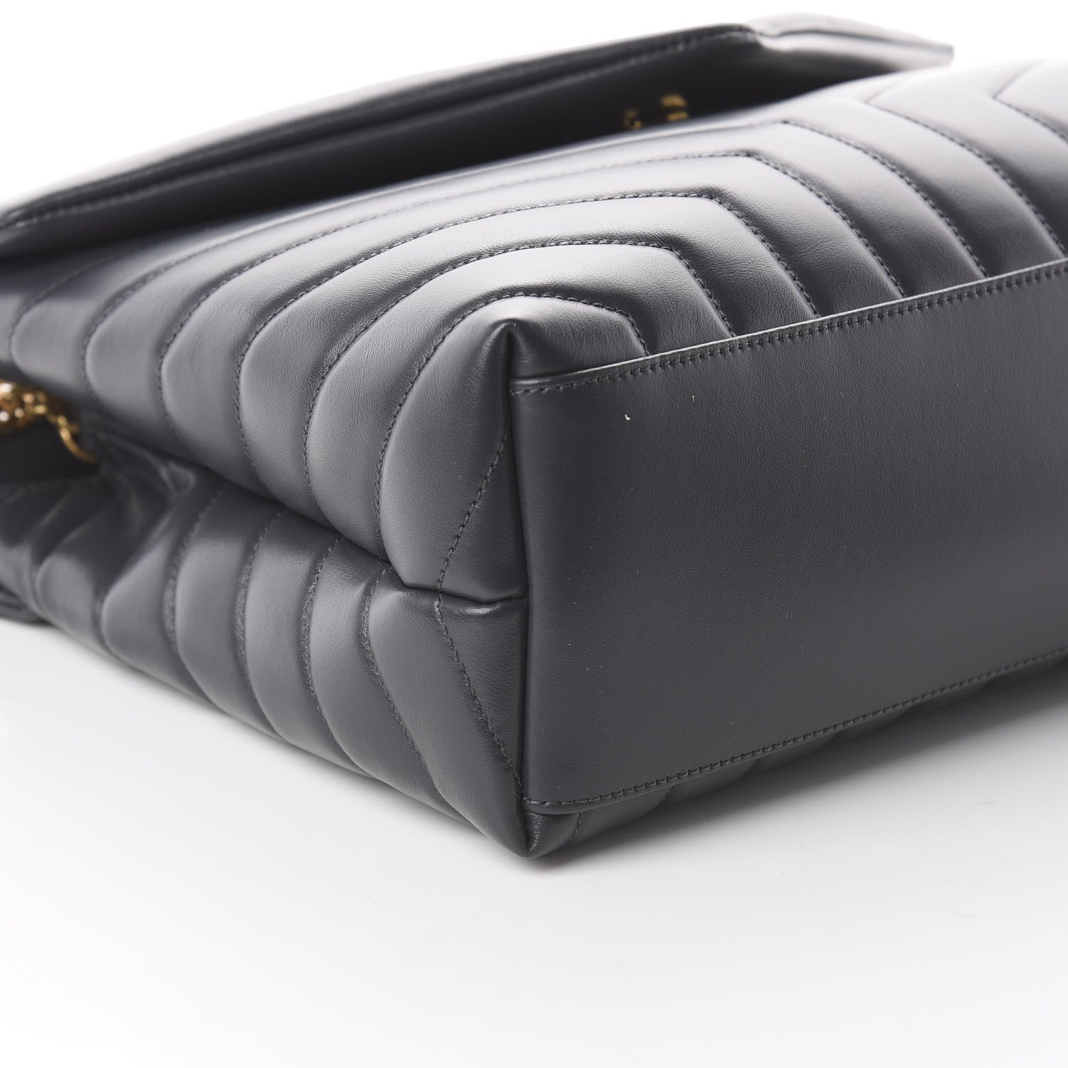 Saint Laurent Calfskin Y Quilted Monogram Medium Loulou Chain Satchel Asphalt 5 of 8