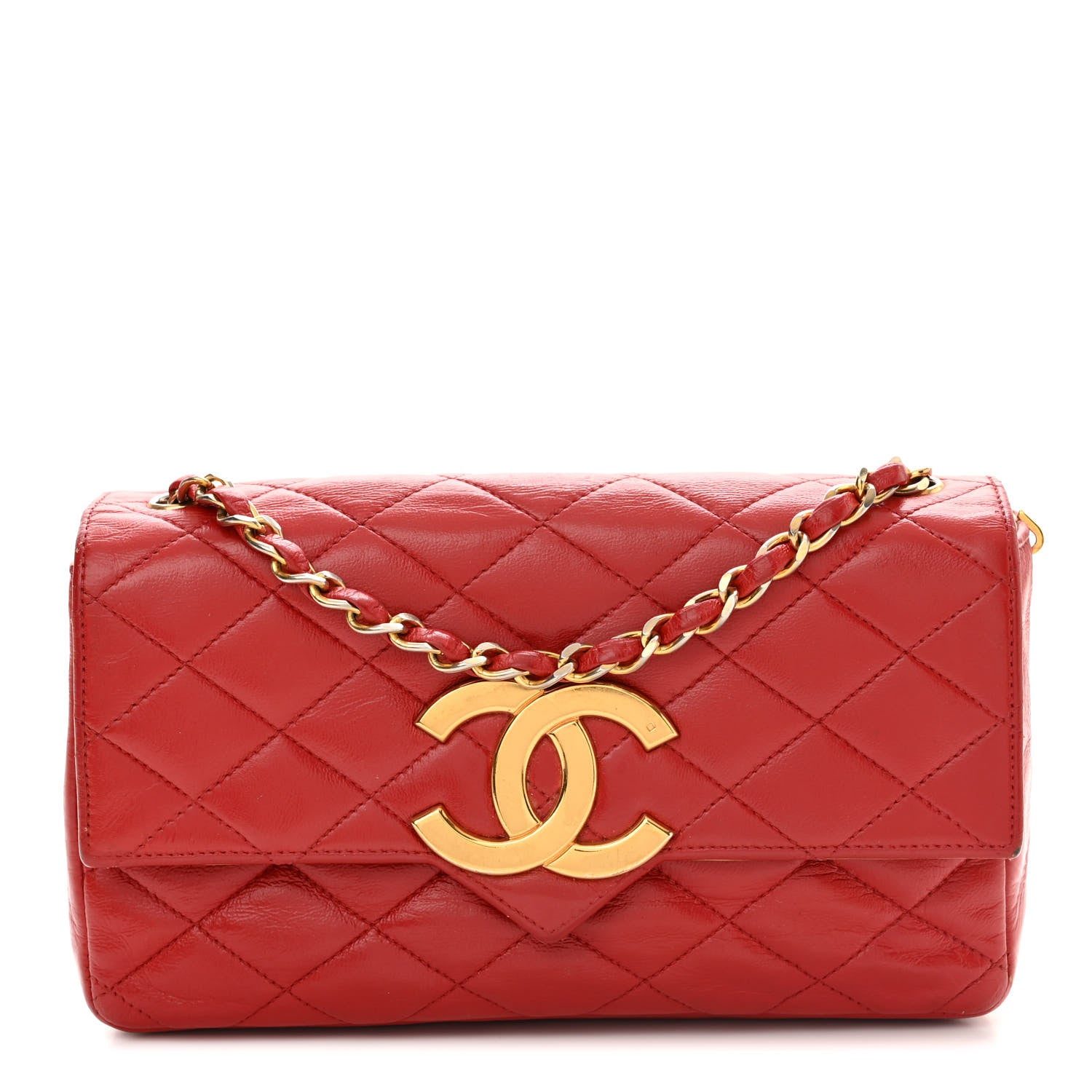 Chanel Lambskin Quilted Small Single Flap Red 1 of 17