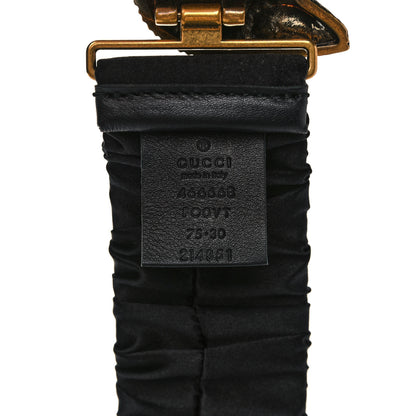 Gucci Satin Fox Head Buckle Belt Black 75 30 3 of 5