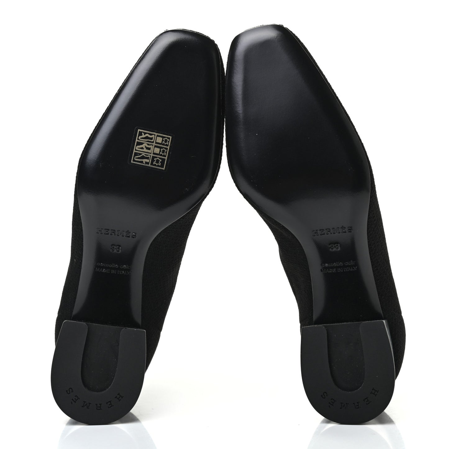 Knit Calfskin Volver Ankle Boots 38 Black