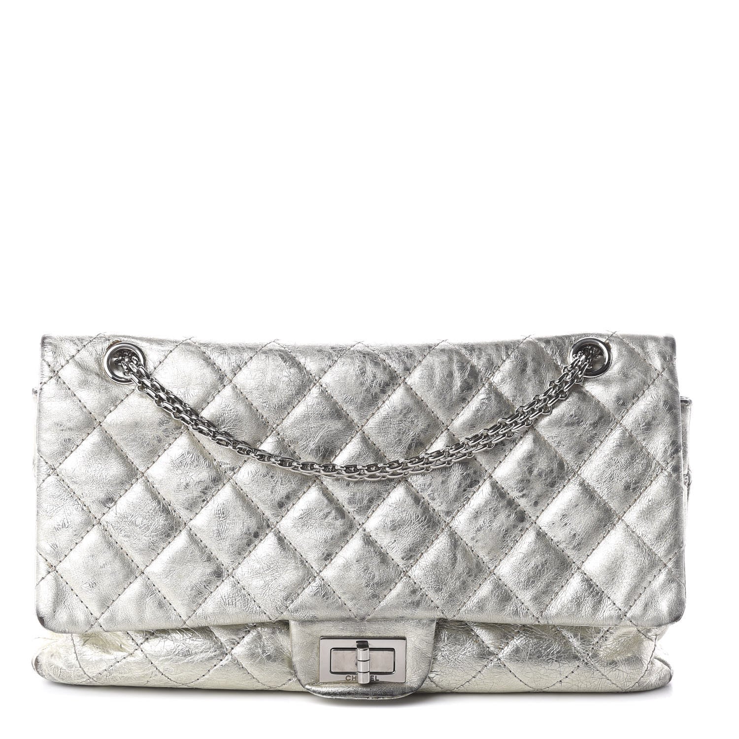 Chanel Metallic Aged Calfskin Quilted 2.55 Reissue 227 Flap Silver 1 of 8
