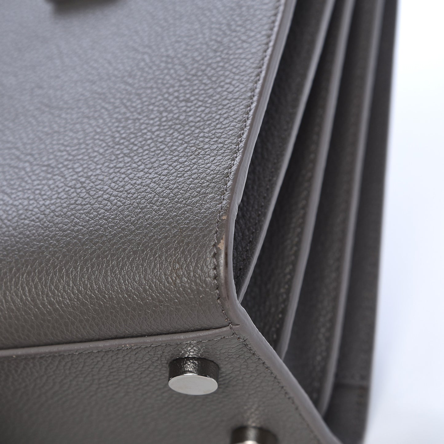 Grained Calfskin Nano Sac De Jour Fog