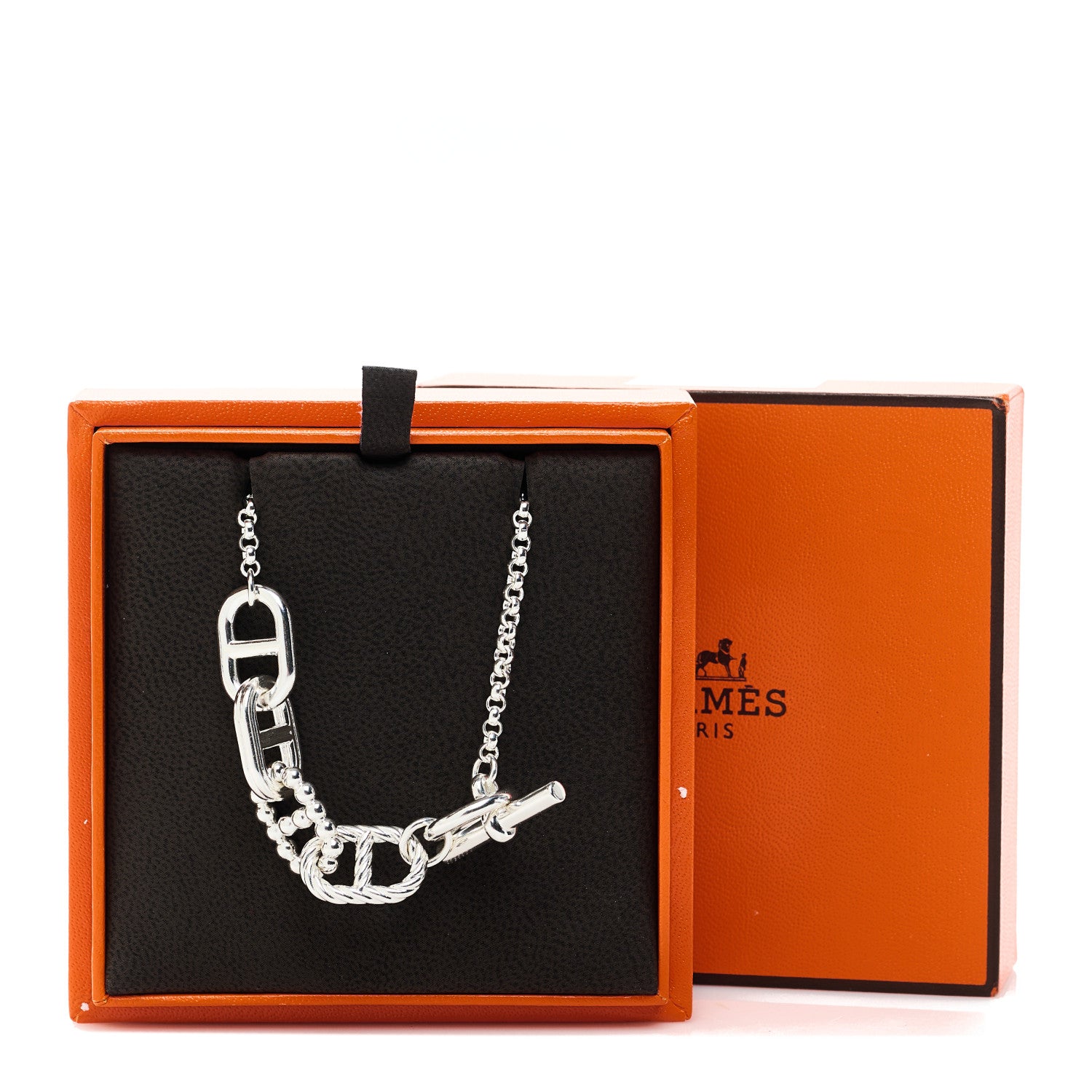 Hermes Sterling Silver PM Allea II Necklace 5 of 5