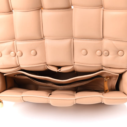 Bottega Veneta Lambskin Maxi Intreccio Padded Chain Cassette Crossbody Bag Almond 4 of 4