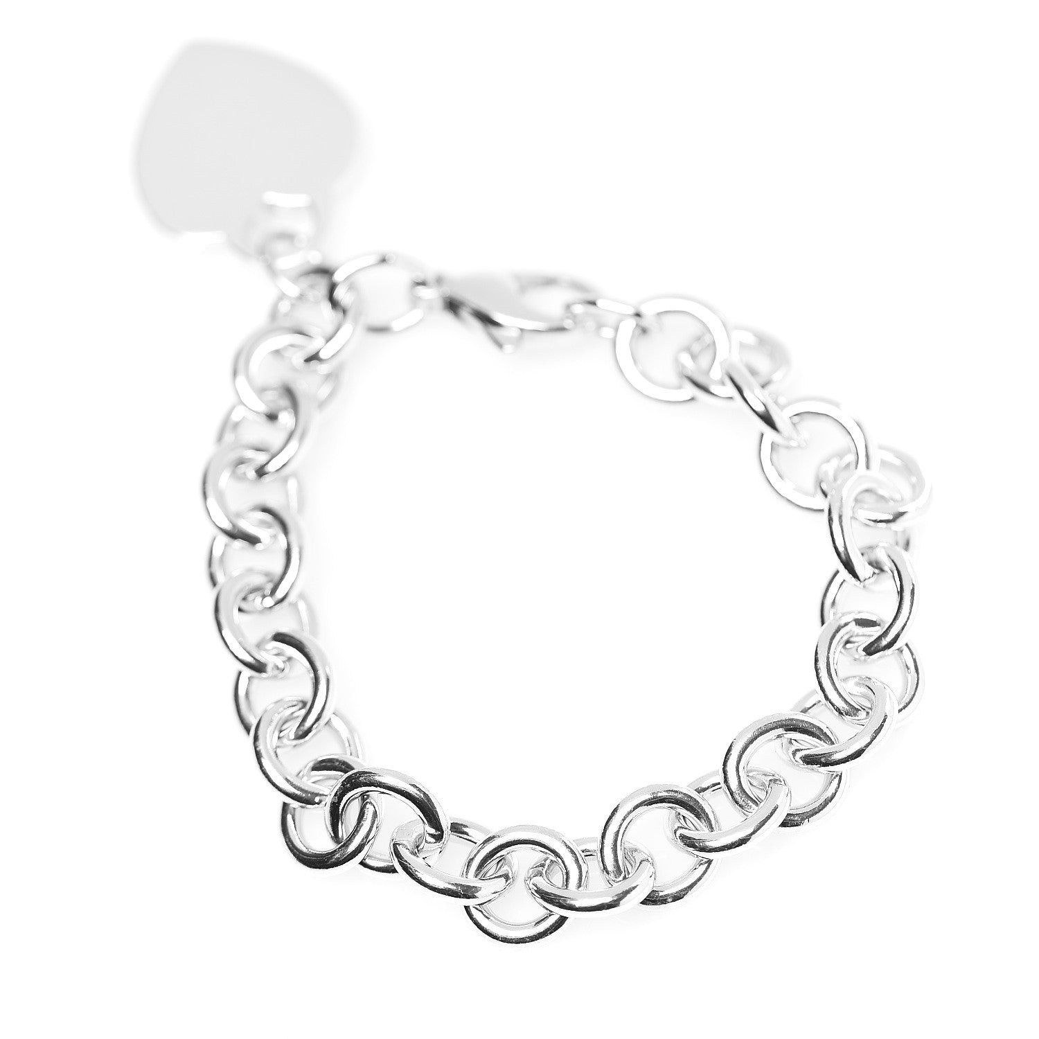 Tiffany Sterling Silver Heart Tag Charm Bracelet 2 of 4