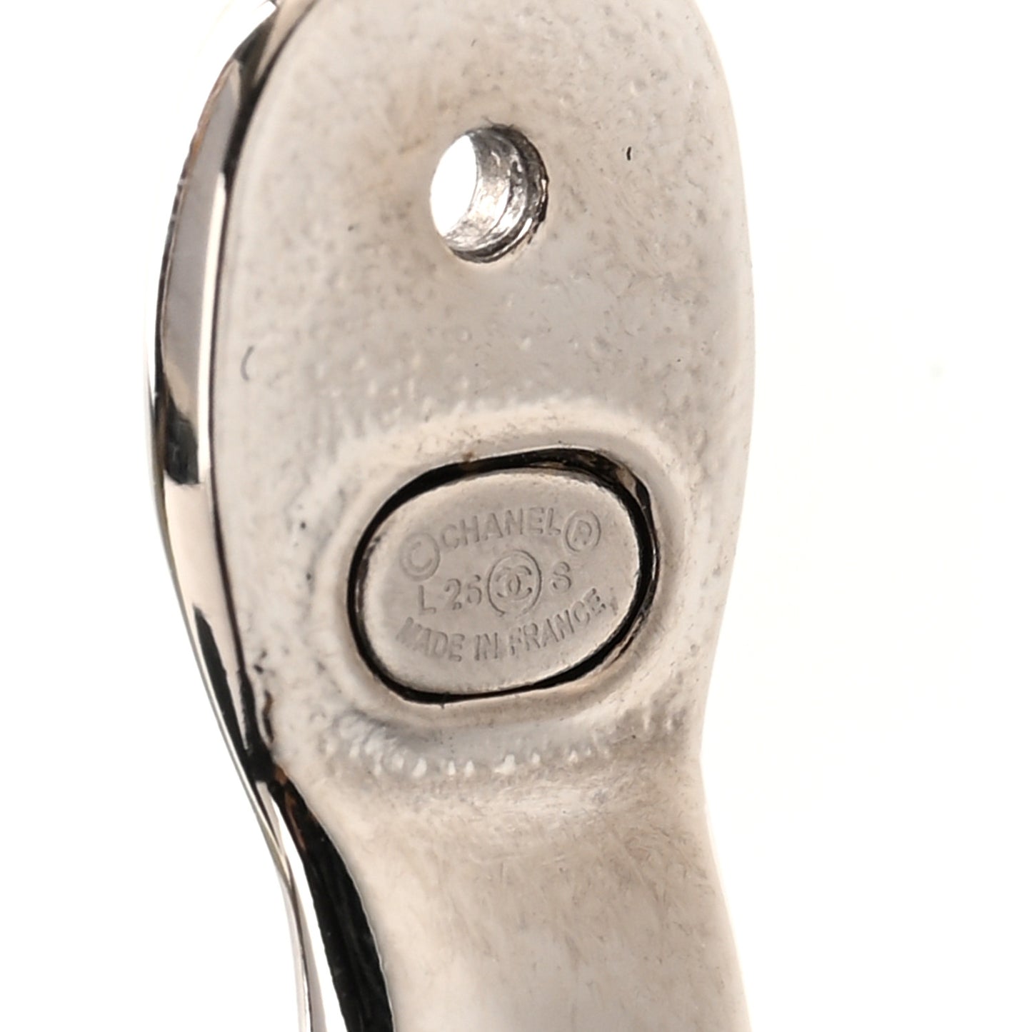 Metal CC Turnlock Drop Earrings Silver