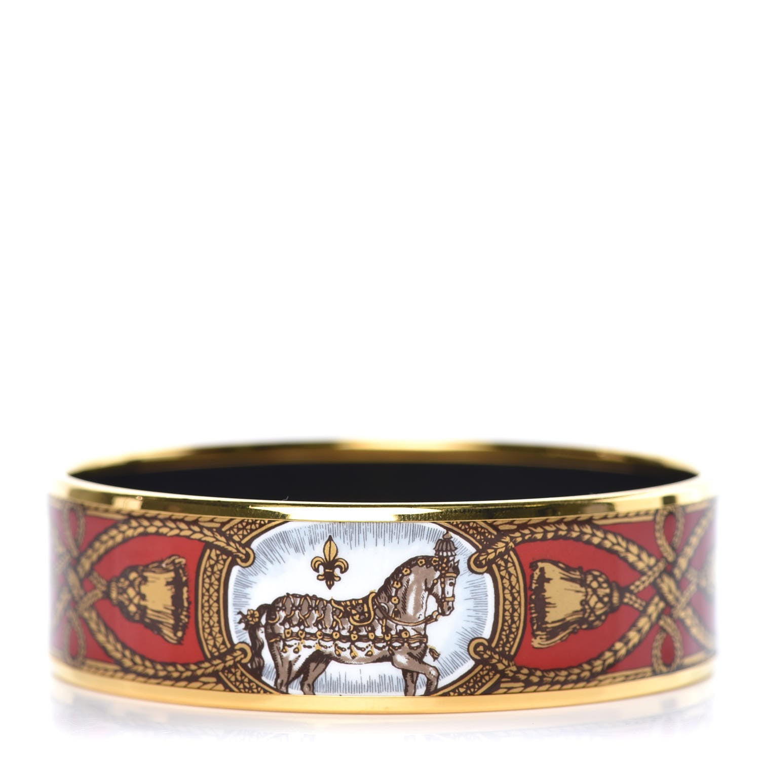 Hermes Enamel Printed Wide Grand Apparat Bracelet 70 1 of 5