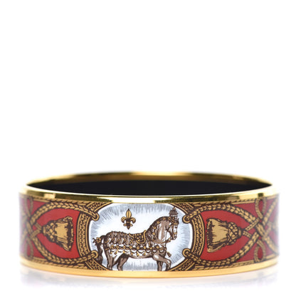 Hermes Enamel Printed Wide Grand Apparat Bracelet 70 1 of 5