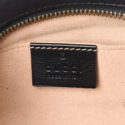 Gucci Calfskin Matelasse Small GG Marmont Chain Shoulder Bag Black 6 of 12