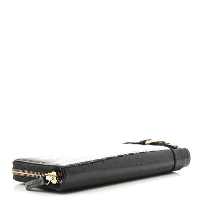 Gucci Patent Microguccissima Nice Zip Around Wallet Black 4 of 9