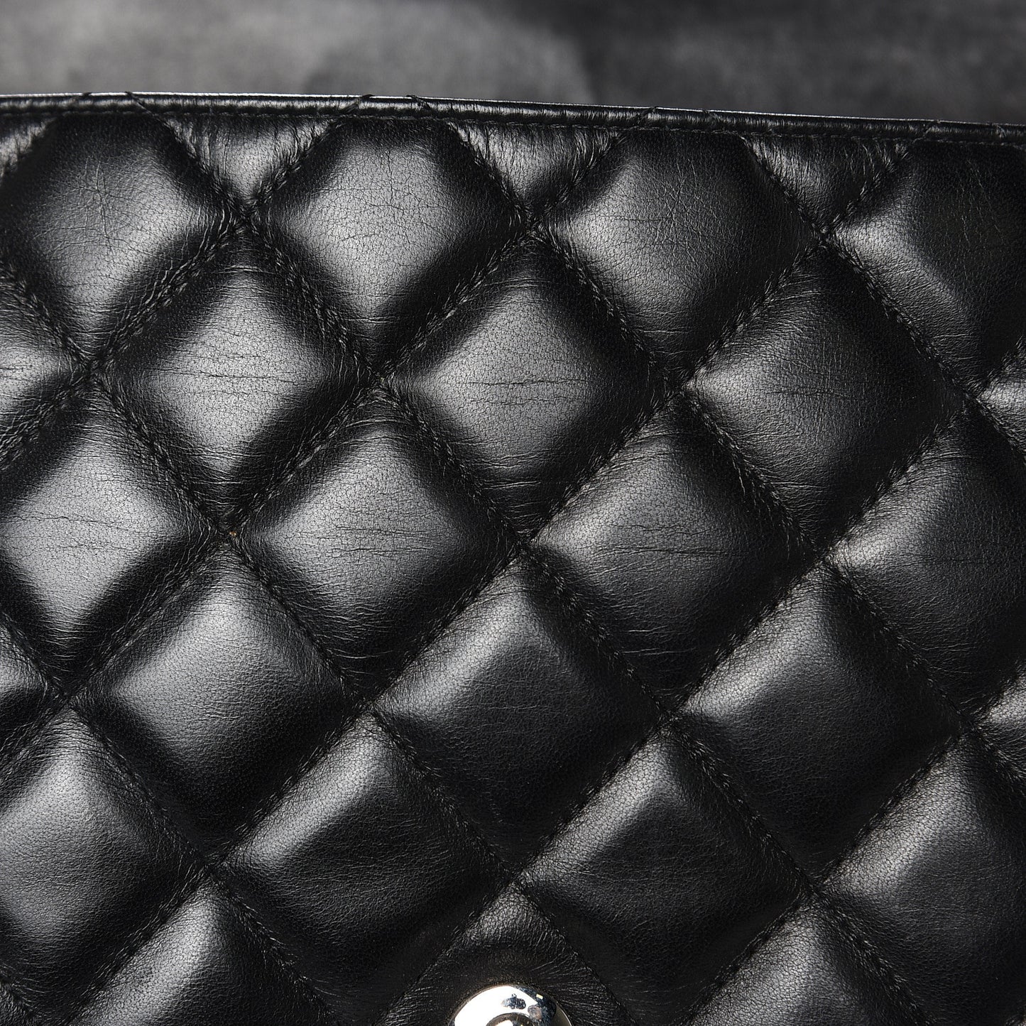Lambskin Quilted Jumbo Single Flap Black