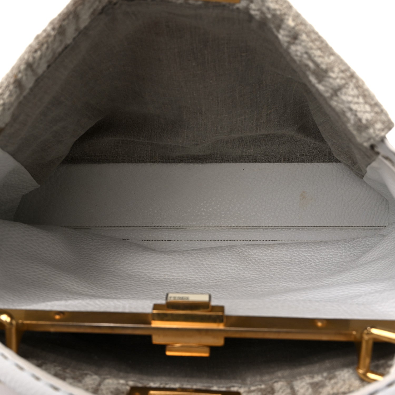 Fendi Corda Zucca Large Peekaboo Iconic Satchel White 6 of 11