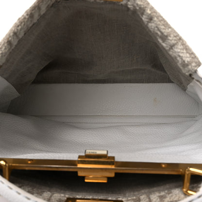 Fendi Corda Zucca Large Peekaboo Iconic Satchel White 6 of 11