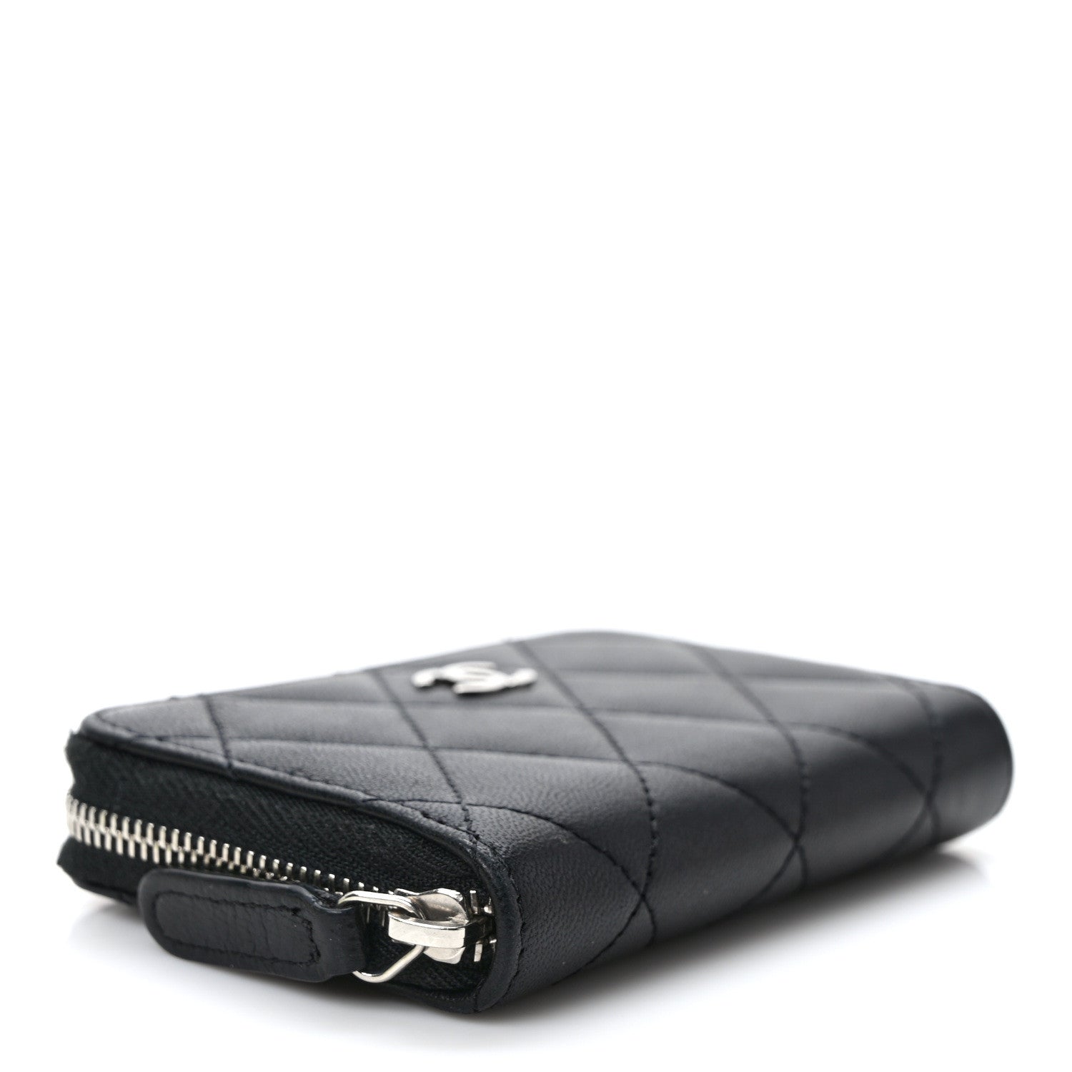 Chanel Lambskin Quilted Zip Coin Purse Black 4 of 7