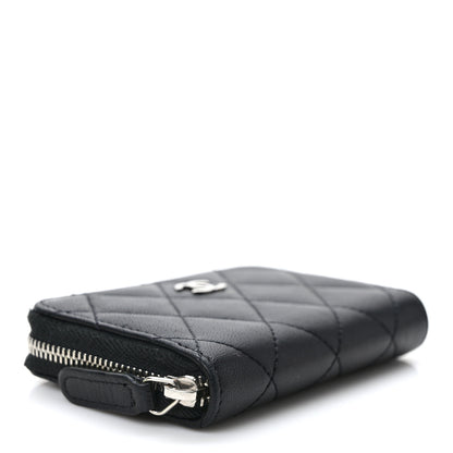 Chanel Lambskin Quilted Zip Coin Purse Black 4 of 7